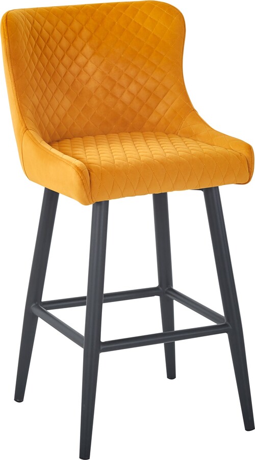 Dunelm Montreal Counter Height Bar Stool, Velvet Yellow ShopStyle