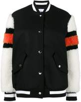 Thumbnail for your product : MSGM bomber jacket with shearling sleeves