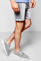 Thumbnail for your product : boohoo Skinny Fit Light Grey Denim Shorts in Mid Length