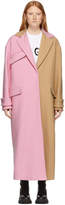 Thumbnail for your product : MSGM Beige and Pink Two-Tone Long Coat