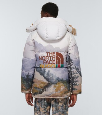 Gucci The North Face x printed down jacket - ShopStyle