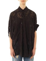 Thumbnail for your product : Stella McCartney Rosi daisy-devoré drape shirt