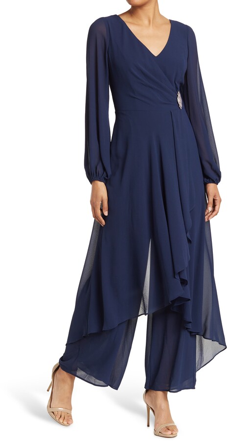 Marina Chiffon Overlay Jumpsuit Dress - ShopStyle