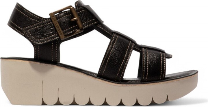 Fly London YUDD236FLY - Women's Wedge Heel Leather Sandals