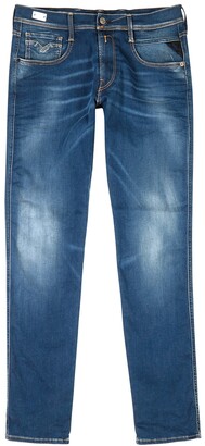 Replay Anbass Hyperflex Re-Used blue slim-leg jeans