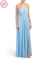 Thumbnail for your product : High Slit Deep V Neck Gown
