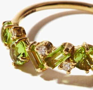 Suzanne Kalan Diamond, Peridot & 14kt Gold Ring