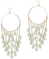 Thumbnail for your product : Wet Seal WetSeal Faceted Stone Hoop Earring Mint