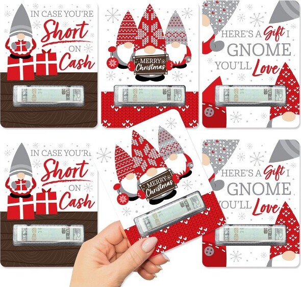 Big Dot of Happiness Christmas Gnomes DIY Assorted Holiday Party Cash