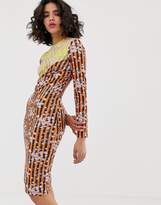 Thumbnail for your product : House of Holland vivid panelled twist dress-Orange