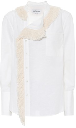 Monse Fringe-collar cotton and linen shirt