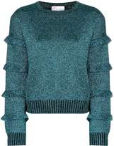 Thumbnail for your product : RED Valentino metallic ruffle detail sweater