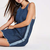 Thumbnail for your product : River Island Blue side stripe tie back denim dress