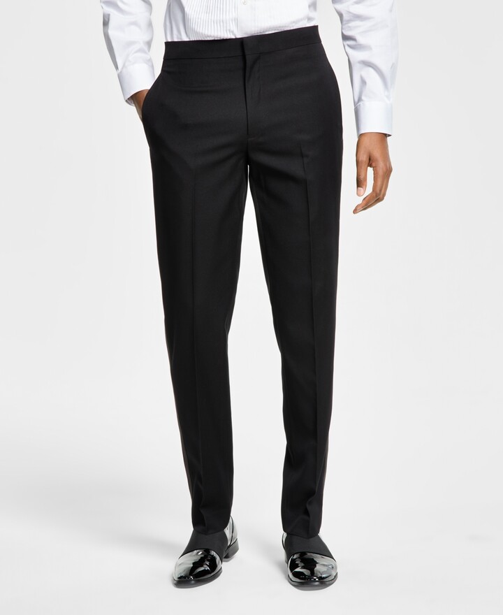 Alfani Men's SlimFit Stretch Black Tuxedo Pants, Created for Macy's