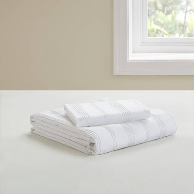 CANJUN Durable Polyester Bedding Sets, Twin Xl Duvet Cover With Woven Stripes, Modern Scandinavian Style For Dorms & Bedrooms