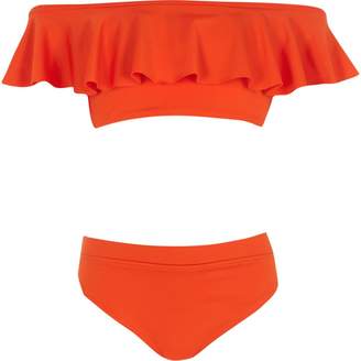 River Island Girls red bardot frill bikini