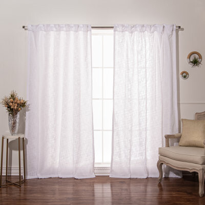 Best Home Fashion, Inc. 100% Cotton Abstract Semi-Sheer Rod Pocket Curtain Panels