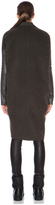 Thumbnail for your product : Rick Owens Dagger Cashmere Peacoat with Leather Sleeves