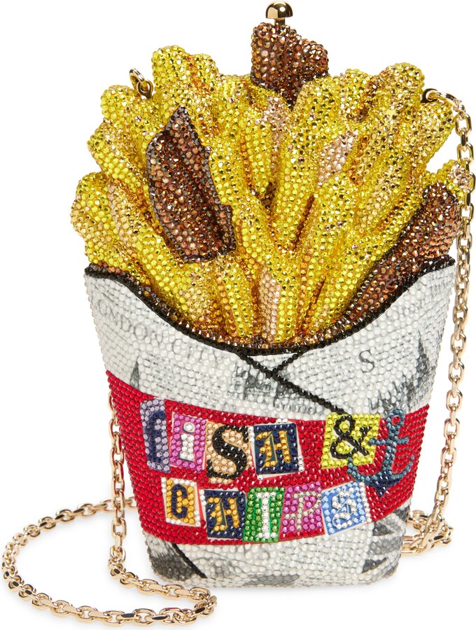 Judith Leiber French Fries & Chips Crystal Embellished Clutch