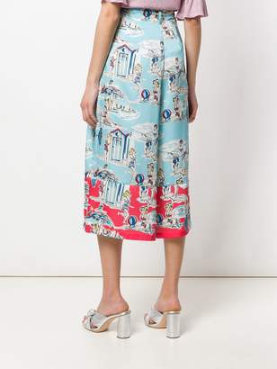 Blugirl printed cropped palazzo trousers