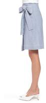 Thumbnail for your product : Halogen Wrap Style Chambray Linen Blend Miniskirt