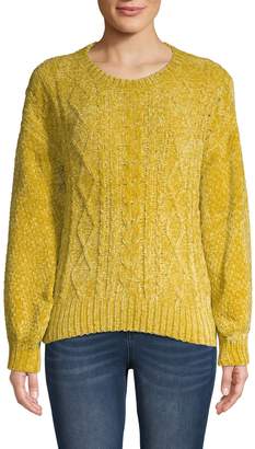 Chelsea & Theodore Chenille Cable Knit Sweater