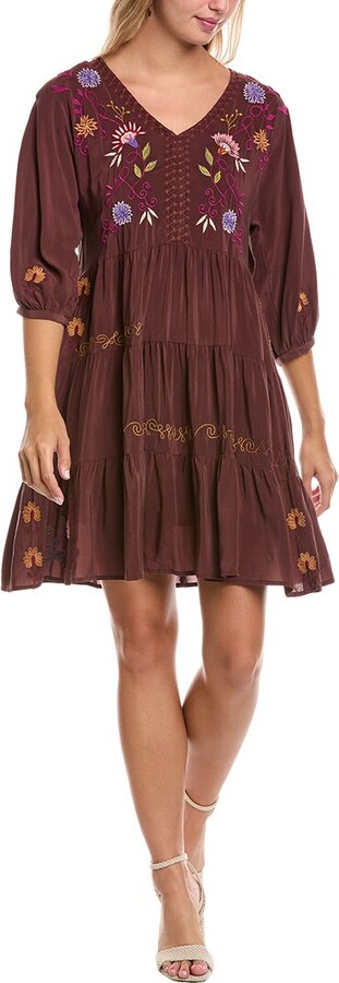 Johnny Was Petite Toni Silk Mini Dress