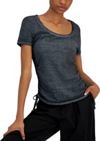Thumbnail for your product : Derek Heart Juniors' Side-Ruched Short-Sleeve Burnout T-Shirt