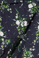 Thumbnail for your product : Emilia Wickstead Aurora Belted Floral-print Swiss-dot Cotton-seersucker Maxi Dress - Blue