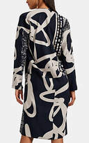 Thumbnail for your product : Zero Maria Cornejo Women's Tero Mixed-Print Silk Shift Dress - Ink Jet, greige