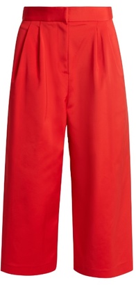 Tibi Wide-leg faille cropped trousers