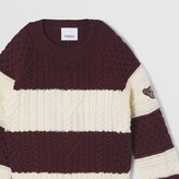 Thumbnail for your product : Burberry Childrens Cable Knit Striped Wool Blend Sweater
