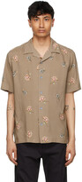Thumbnail for your product : Davi Paris Brown Camp Collar Printed Short Sleeve Shirt