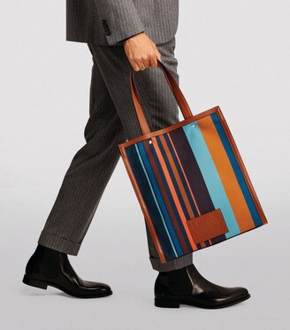 Paul Smith Striped Leather Satchel Bag