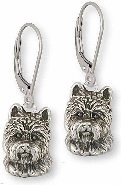 Etsy Cairn Terrier Jewelry Earrings Sterling Silver Handmade Dog Cnwt29-E
