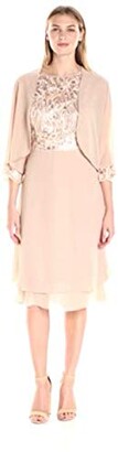 Le Bos Women's Embroidered Bodice Fit and Flare Dress