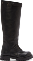 Thumbnail for your product : Rick Owens Black Leather Knee-High Derby Boots