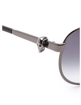 Thumbnail for your product : Alexander McQueen Metal Aviator Sunglasses with Skulls
