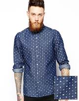 Thumbnail for your product : ASOS Denim Shirt In Long Sleeve With Icon Print