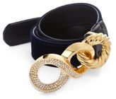 Thumbnail for your product : Giuseppe Zanotti Crystal-Embellished Velvet & Leather Belt