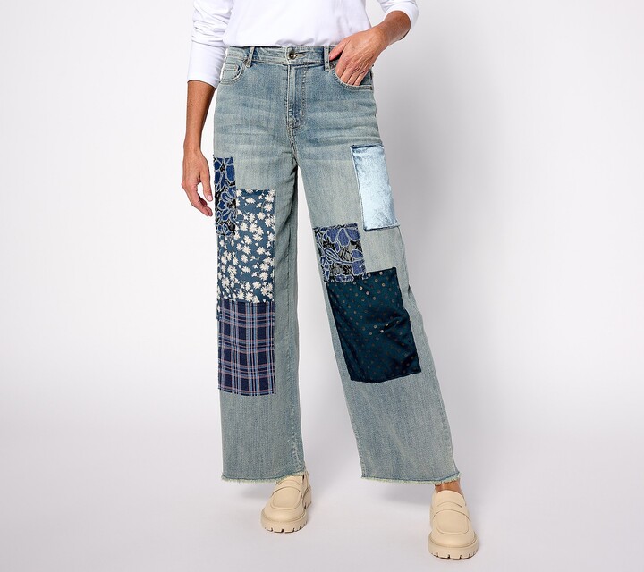 Logo by Lori Goldstein Special Edition Tall Patchwork Jeans
