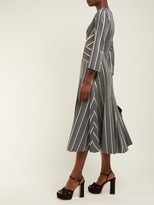 Thumbnail for your product : Peter Pilotto Striped Lame-jacquard Dress - Navy Multi