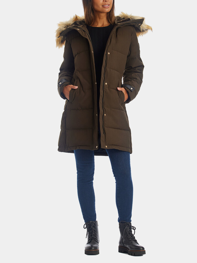 Nine West Faux Fur Hooded Puffer Coat ShopStyle