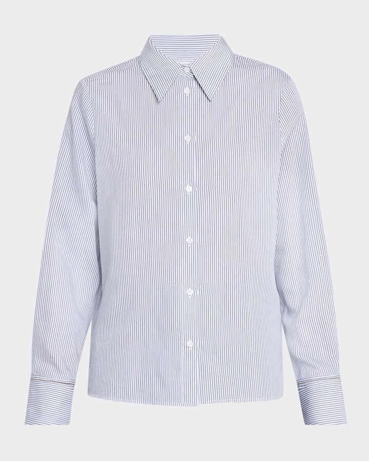Peserico Striped Punto Luce Button-Down Shirt
