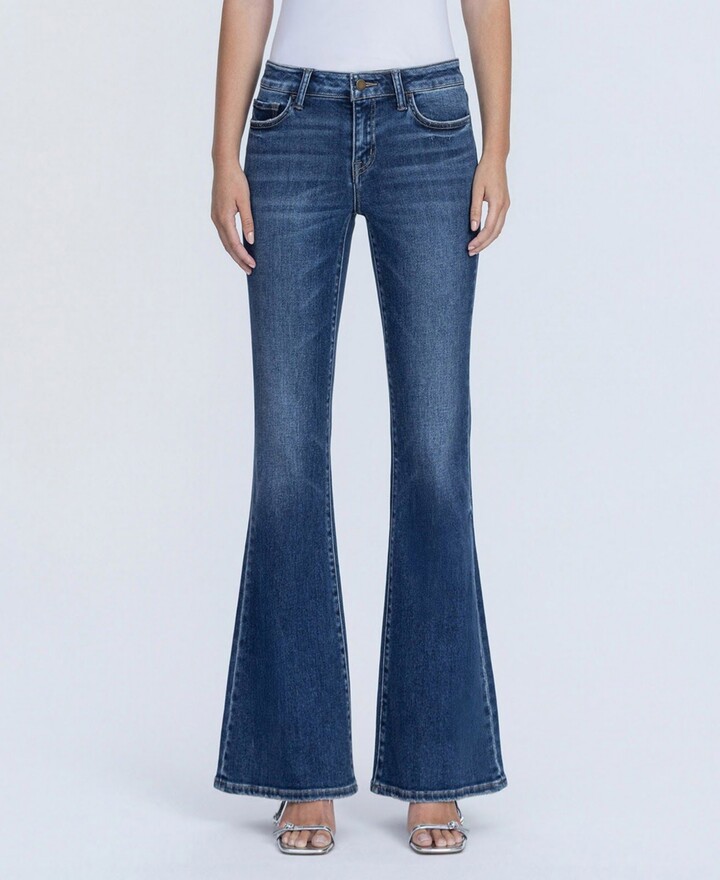 Flying Monkey Women's Low Rise Easy Flare Jeans