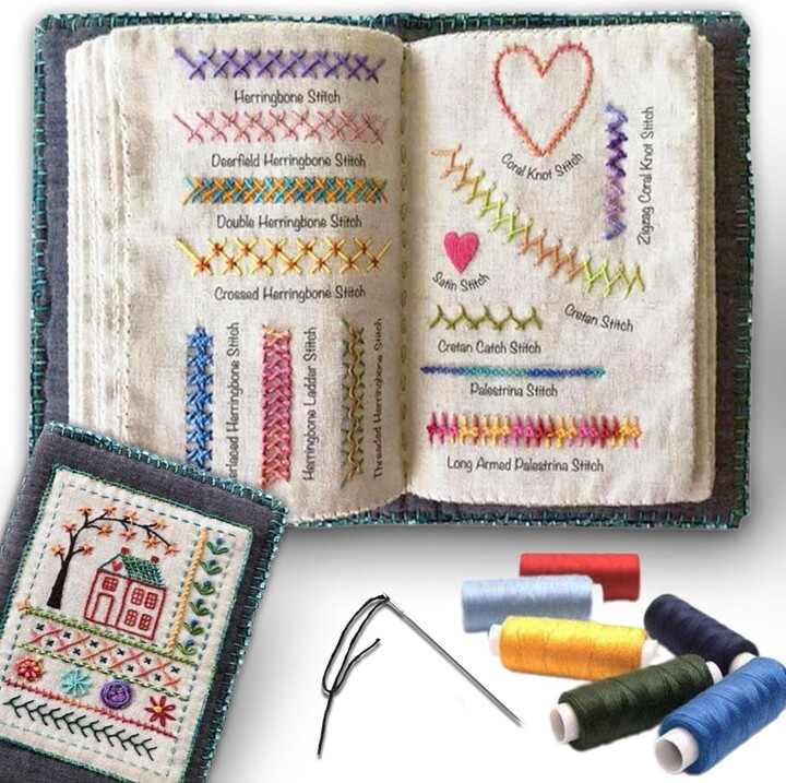 AliExpress Embroidery Kit DIY Stitch Books Embroidery Sewing Books Linen Felting Handmade Needlework Sample Page Craft Learning Material