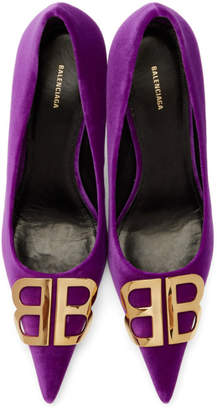Balenciaga Purple Velour Heels