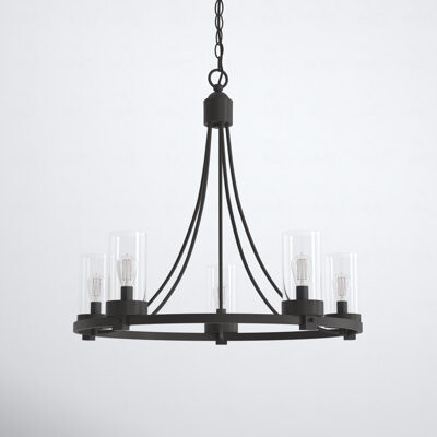 Laurie 5 - Light Wagon Wheel Chandelier - Thumbnail 3