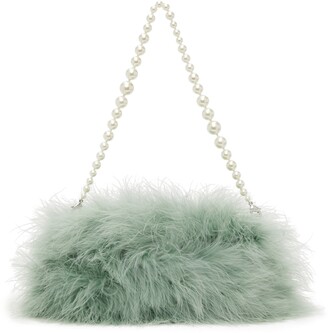 Dries Van Noten Green Feather Pearl Handle Clutch - ShopStyle Shoulder Bags