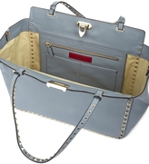 Thumbnail for your product : Valentino Rockstud dusky blue medium leather tote